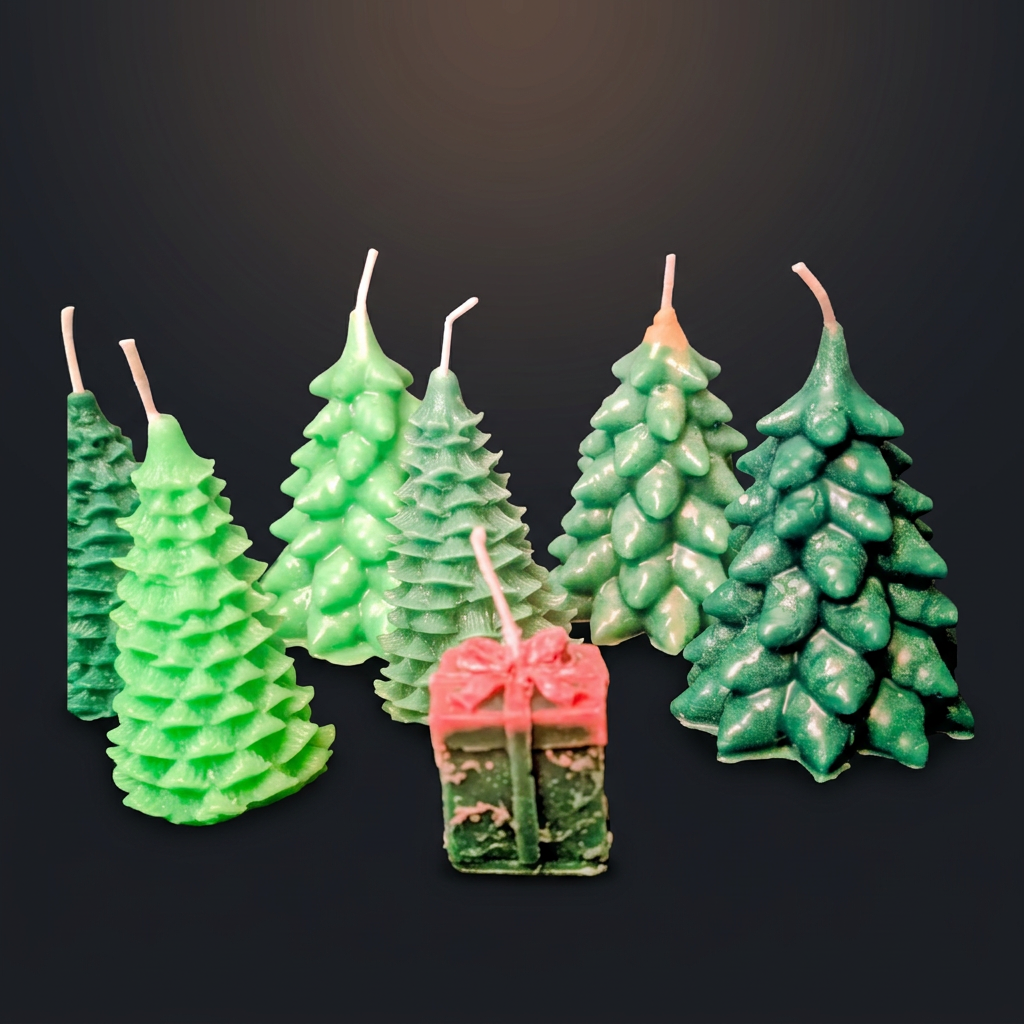 Evergreen Forest Collection handmade beeswax candle by Flickering Fortunes