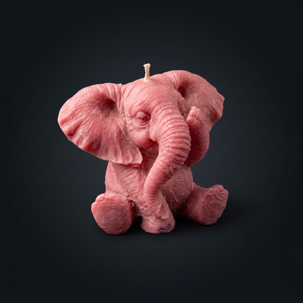 Rosie the Elephant — Large Statement Candle handmade beeswax candle by Flickering Fortunes