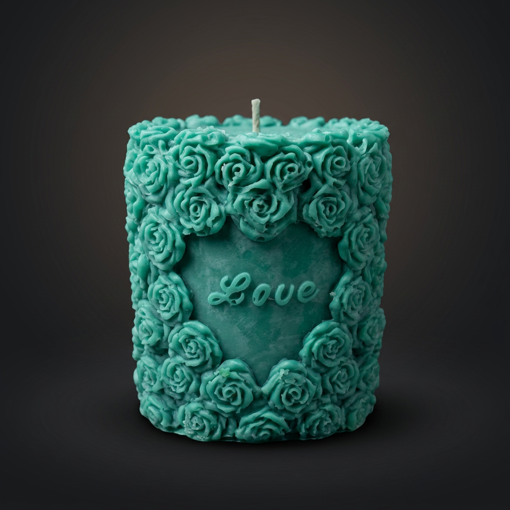 Garden of Love — Emerald handmade beeswax candle by Flickering Fortunes