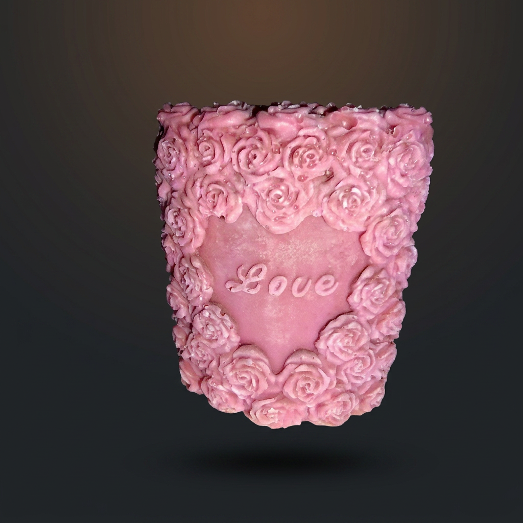 Garden of Love handmade beeswax candle by Flickering Fortunes