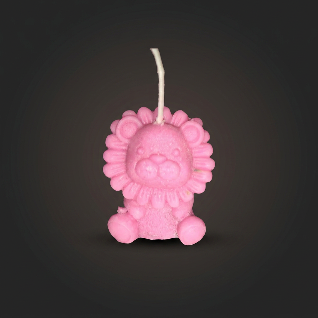 Tiny Lion Trio handmade beeswax candle by Flickering Fortunes