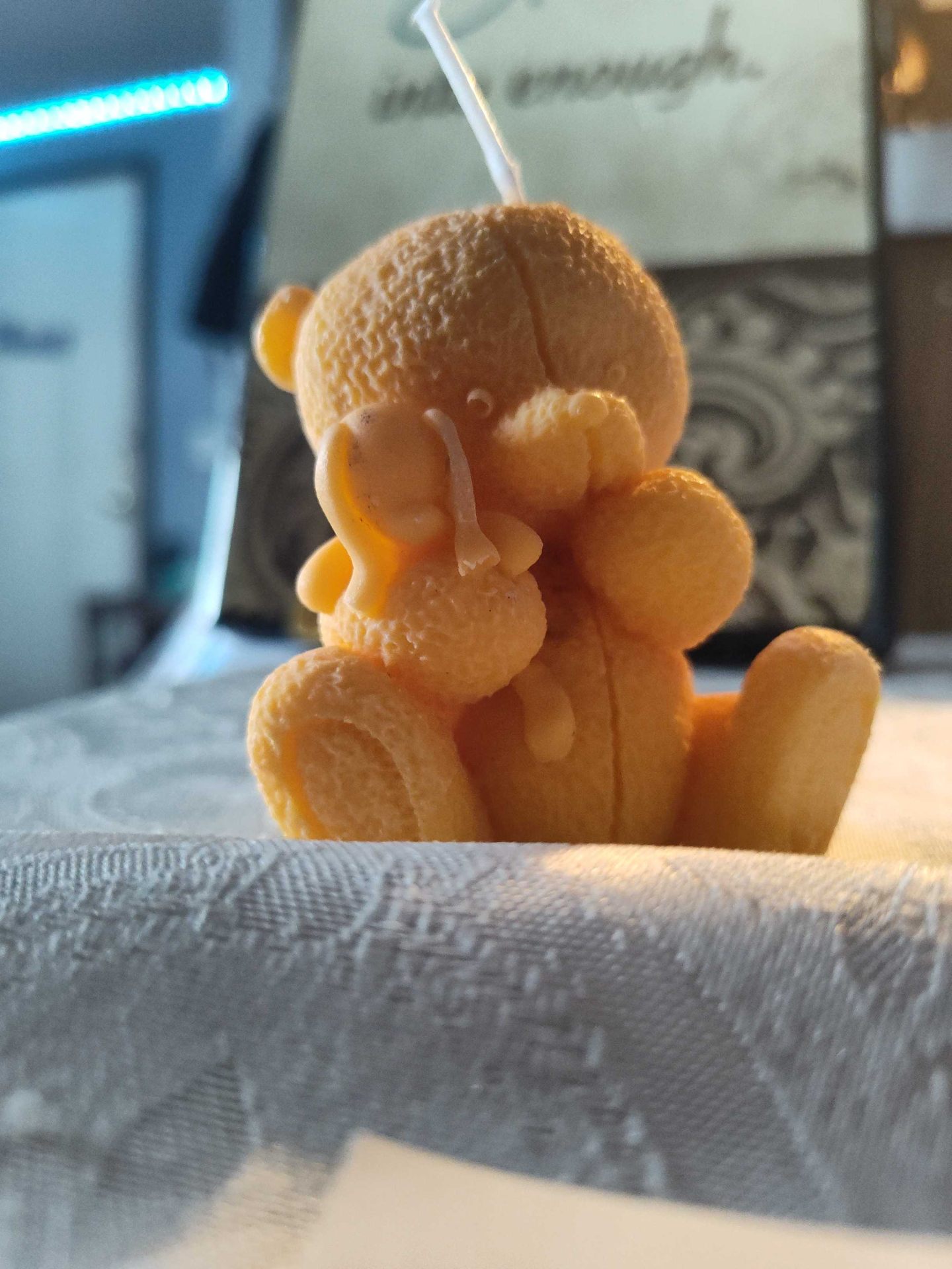 Mama Bear Hug handmade beeswax candle by Flickering Fortunes