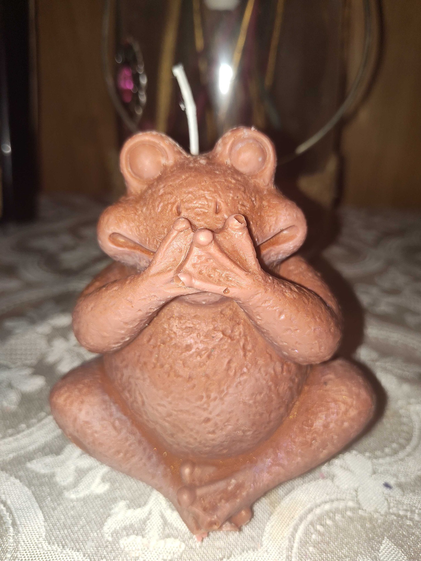 Hush Frog — Terracotta handmade beeswax candle by Flickering Fortunes