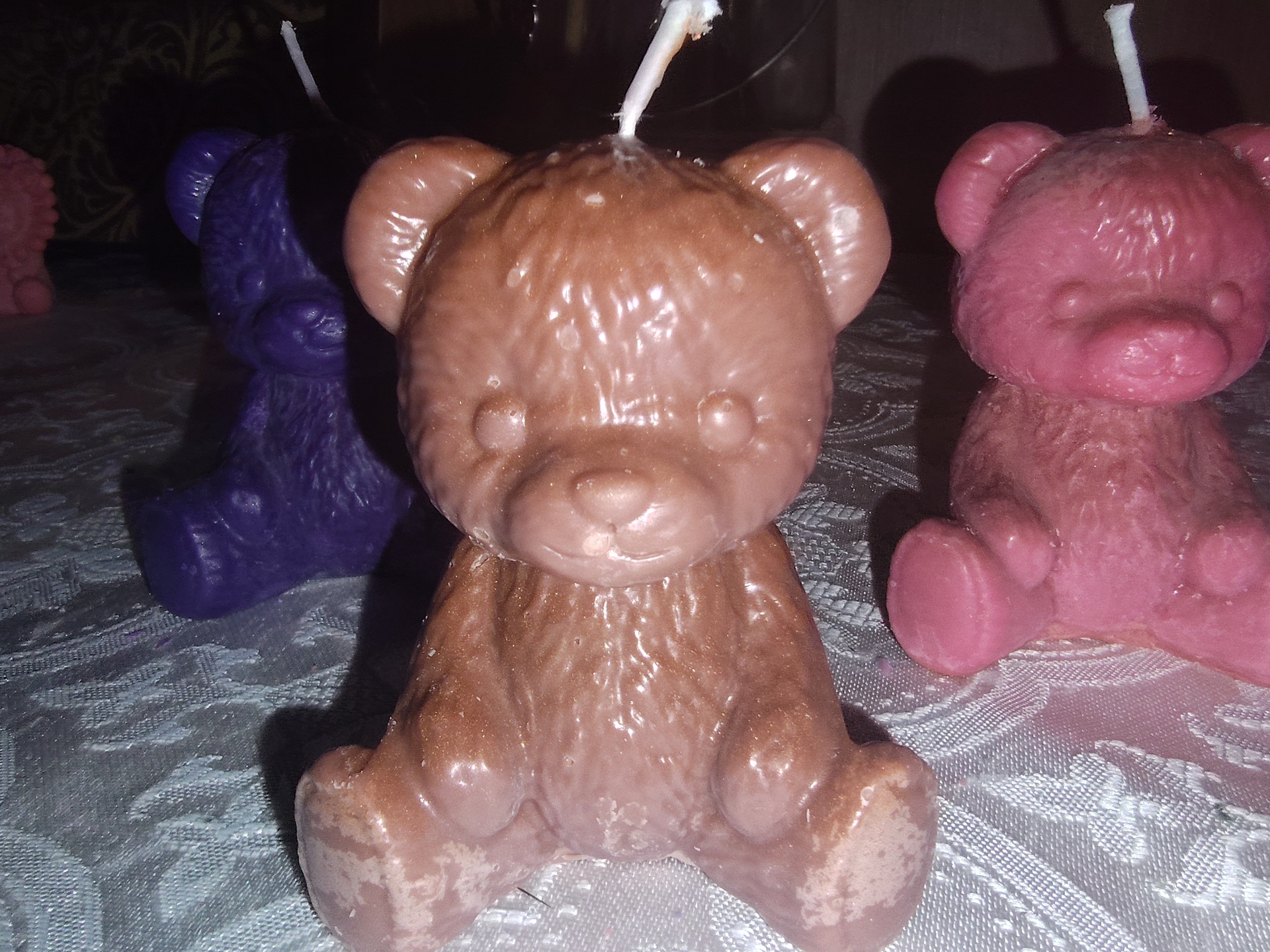 Little Wishing Bear — Cocoa handmade beeswax candle by Flickering Fortunes